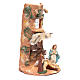 Holy family on terracotta from Deruta shingle with curtain 35 cm s3