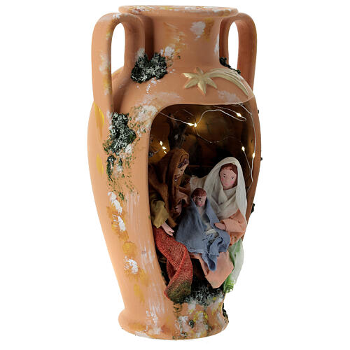 Holy family in vase with two handles 16 cm in terracotta from Deruta 35 cm 4