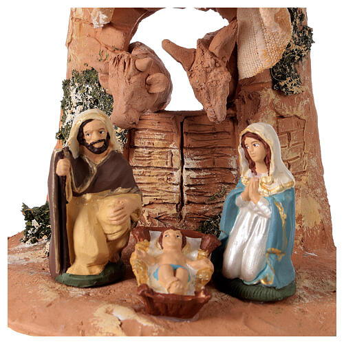 Holy family statues on shingle in terracotta from Deruta 23 cm 2