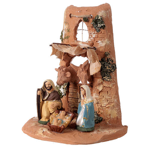 Holy family statues on shingle in terracotta from Deruta 23 cm 3