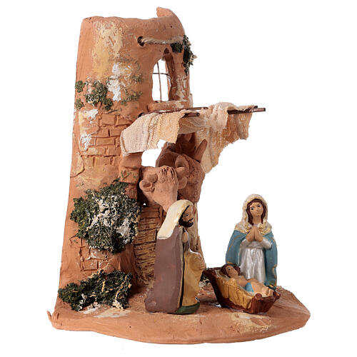 Holy family statues on shingle in terracotta from Deruta 23 cm 4