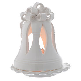 Christmas candle holder bell shaped in terracotta from Deruta 12 cm
