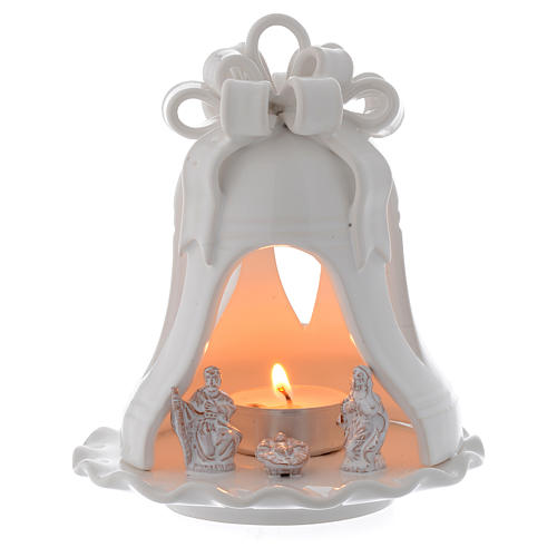 Christmas candle holder bell shaped in terracotta from Deruta 12 cm 1