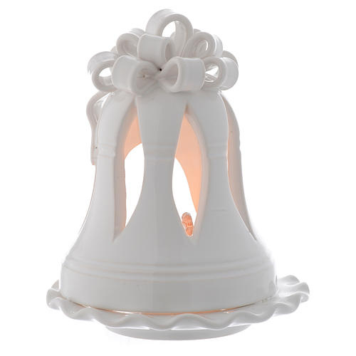 Christmas candle holder bell shaped in terracotta from Deruta 12 cm 2