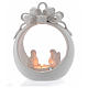 Christmas candle holder white ball in terracotta from Deruta 17 cm s1