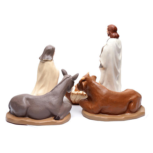 Nativity set in painted clay 5 figurines 40cm, elegant style 4