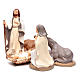 Nativity set in painted clay 5 figurines 40cm, elegant style s2