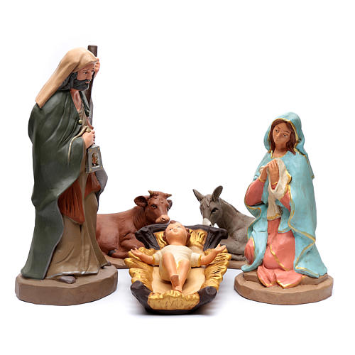 Holy Family in painted clay 50cm 1
