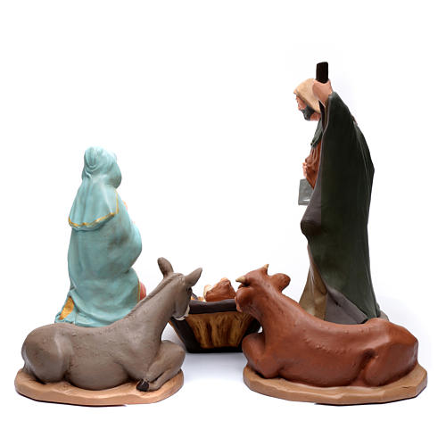 Holy Family in painted clay 50cm 4