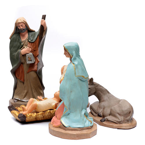 Holy Family in painted clay 50cm 2