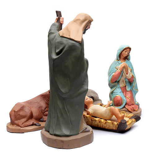 Holy Family in painted clay 50cm 3