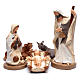 Nativity set in painted clay 5 figurines 50cm, elegant style s1