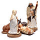Nativity set in painted clay 5 figurines 50cm, elegant style s3