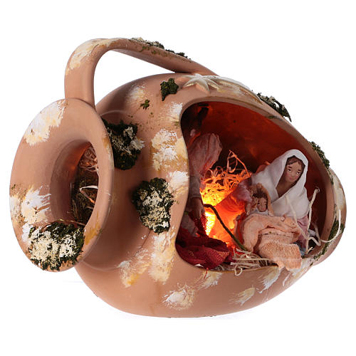 Holy Family amphora in clay 30cm Deruta 3