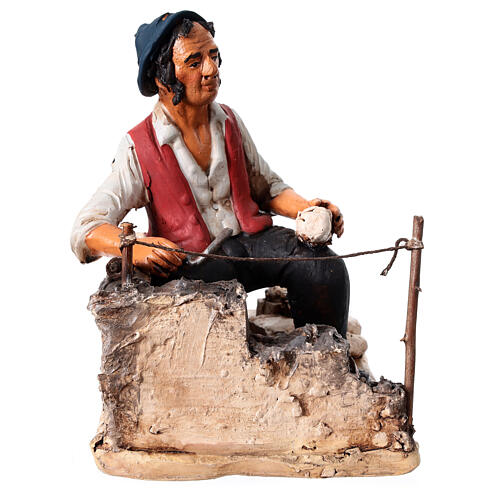 Maçon terre cuite Deruta crèche 30 cm 3