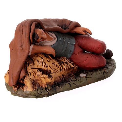 Schlafender Mann für Krippe 30cm Terrakotta 3