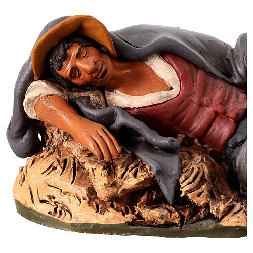 Homme endormi en terre cuite crèche Deruta 30 cm 2