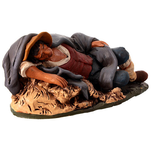 Homme endormi en terre cuite crèche Deruta 30 cm 3