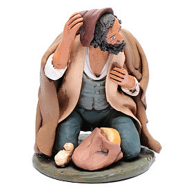Mendicante terracotta colorata presepe Deruta 30 cm