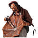 Hombre con paraguas de terracota para belén Deruta 30 cm s2