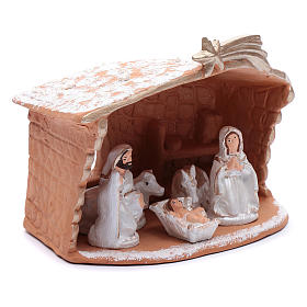 Heilige Familie mit Hütte Terrakotta Deruta