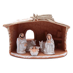 Nativity Scene in terracotta with crib Deruta h 20cm
