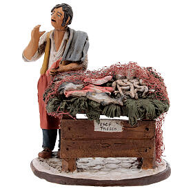 venditore pesce in terracotta presepe Deruta 18 cm