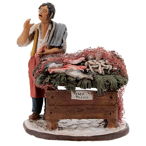 venditore pesce in terracotta presepe Deruta 18 cm 1