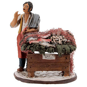 Man with fishes counter 18cm Deruta