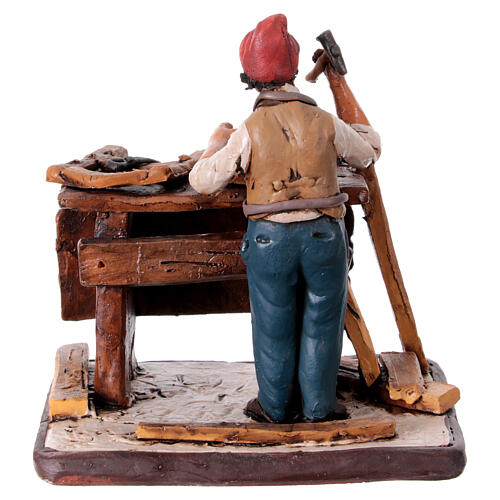 Stuhl-Verkäufer aus Terrakotta Krippe Deruta, 18 cm 5