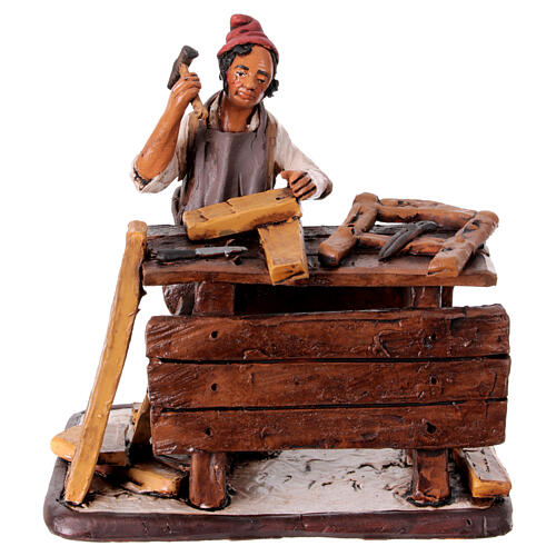 Vendedor de cadeiras em terracota presépio Deruta 18 cm 1