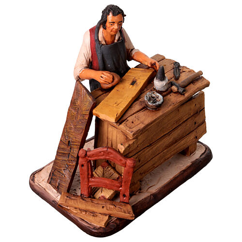 Vendedor de cadeiras em terracota presépio Deruta 18 cm 2