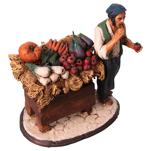 Man with vegetables counter 18cm Deruta 2