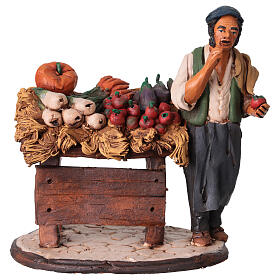 Vendedor hortalizas de terracota para belén Deruta 18 cm
