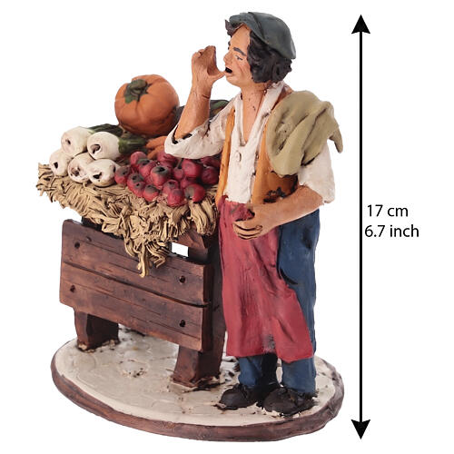 Vendedor hortalizas de terracota para belén Deruta 18 cm 2