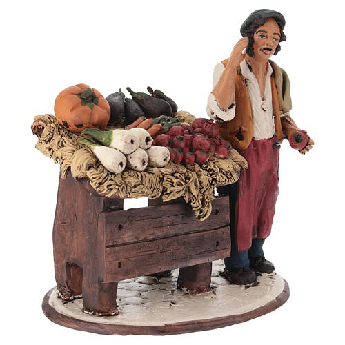 Vendedor hortalizas de terracota para belén Deruta 18 cm 3