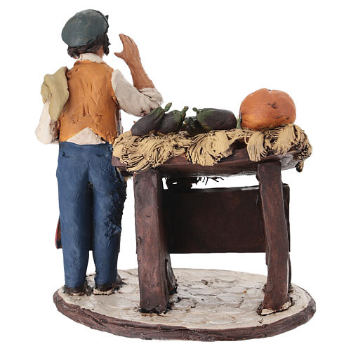 Vendedor hortalizas de terracota para belén Deruta 18 cm 4
