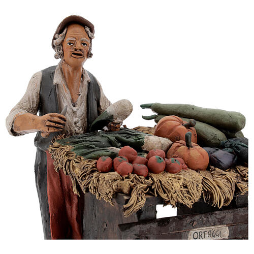 Sprzedawca warzyw z terakoty do szopki Deruta 18 cm 2