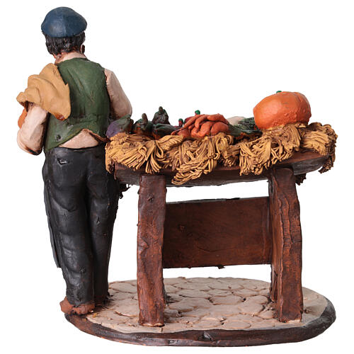 Sprzedawca warzyw z terakoty do szopki Deruta 18 cm 5