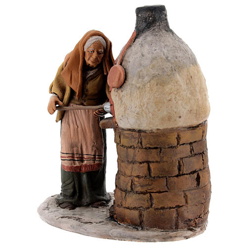 Femme au four en terre cuite pour crèche Deruta 18 cm 4