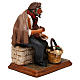 Agriculteur assis avec houe crèche Deruta 30 cm terre cuite s4