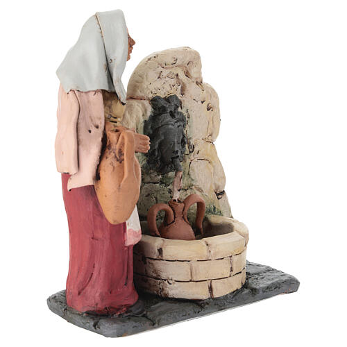 Donna alla fonte presepe  Deruta 18 cm in terracotta 3