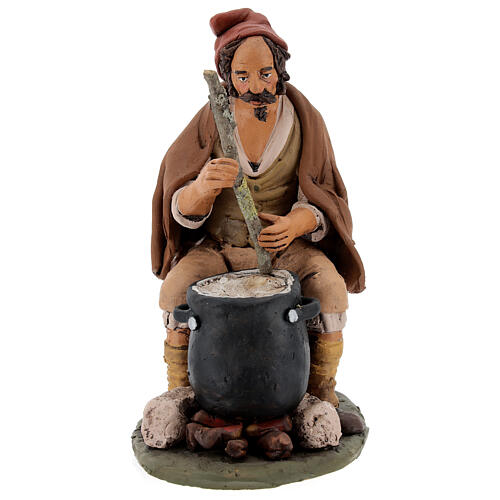 Nativity Scene figurine, shepherd with ricotta 30cm Deruta 1