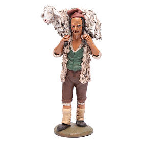 Guter Hirte für Krippe 30cm Terrakotta