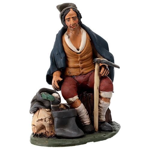 Country man with hoe and jar 30cm Deruta 3