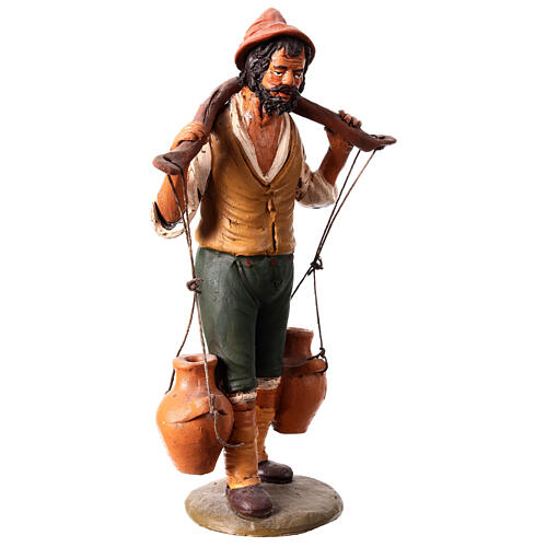 Homme portant de l'eau crèche Deruta 30 cm terre cuite 3