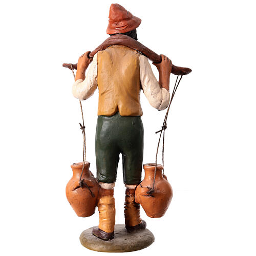 Uomo porta acqua presepe Deruta 30 cm in terracotta 5