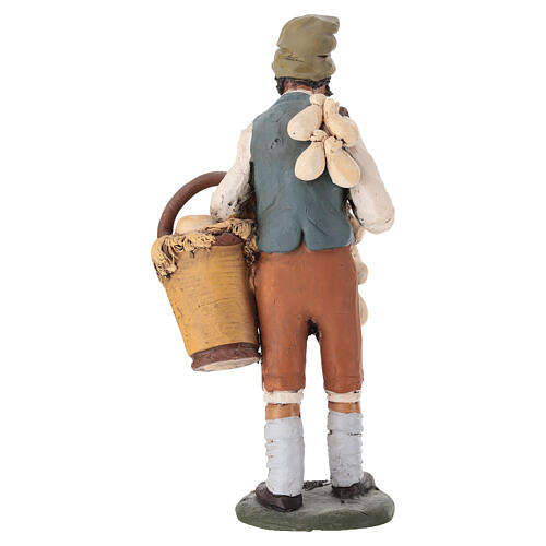 Nativity Scene figurine, shepherd with cheese 30cm Deruta 4