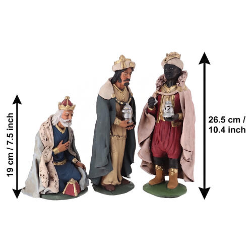 Trzej Królowie Magowie szopka Deruta 30 cm z terakoty 2