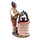Man drawing water from a well 30cm terracotta Deruta s4